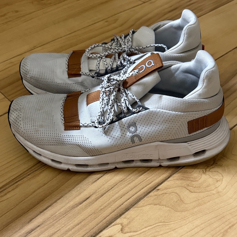 OnCloud Running White and Brown Sneakers